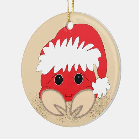 Weihnachtskrabbe Keramikornament (Links)