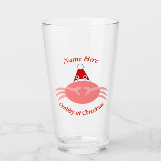 Weihnachtskrabbe Personalisiert Glas (Vorderseite)