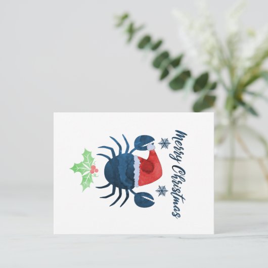Weihnachtskrabbe Postkarte (Stehend Vorderseite)