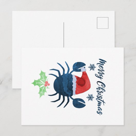 Weihnachtskrabbe Postkarte (Vorne/Hinten)