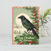 Weihnachtskrähe 2, Frohe Weihnachten! Weihnachtska Einladung (Stehend Vorderseite)
