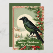 Weihnachtskrähe 2, Frohe Weihnachten! Weihnachtska Einladung (Vorne/Hinten)