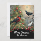 Weihnachtskrähe 5, Frohe Weihnachten! Weihnachtska Einladung (Vorderseite)