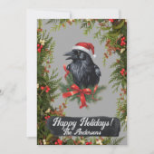 Weihnachtskrähe 6, Happy Holidays, Weihnachtskarte Einladung (Vorderseite)