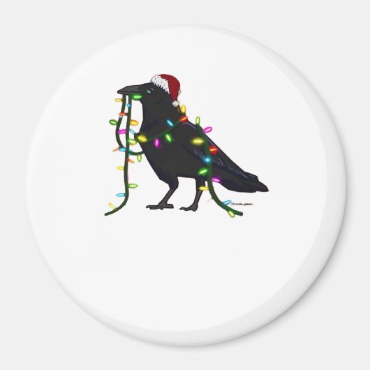 Weihnachtskrähe Die Zeit Ist Da Magnet (Vorne)