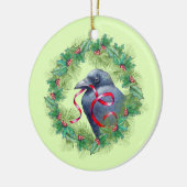 Weihnachtskrähen-Feiertags-Verzierung Keramik Ornament (Links)