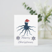 Weihnachtskrake Feiertagskarte (Stehend Vorderseite)