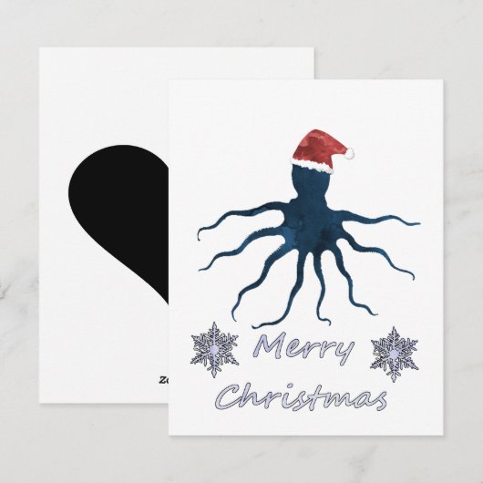 Weihnachtskrake Feiertagskarte (Vorne/Hinten)