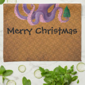 Weihnachtskrake Geschirrtuch (Gefaltet)