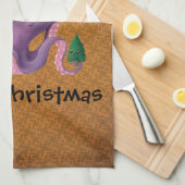 Weihnachtskrake Geschirrtuch (Viertel Falte)