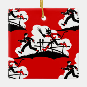 Weihnachtskrampf Keramikornament