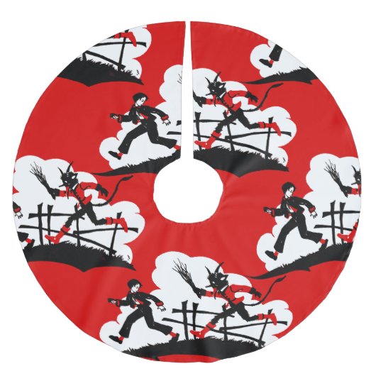 Weihnachtskrampf Polyester Weihnachtsbaumdecke (Vorderseite)