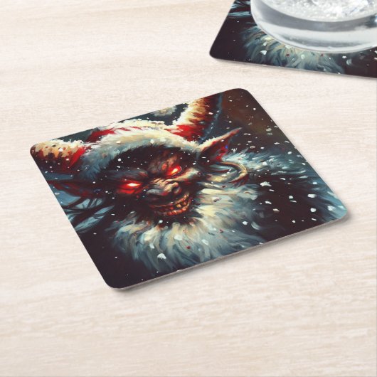 Weihnachtskrampus 1 rechteckiger pappuntersetzer (angewinkelt)