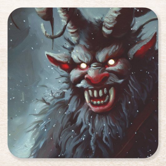 WeihnachtsKrampus 2 Rechteckiger Pappuntersetzer (Vorderseite)