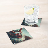 WeihnachtsKrampus 3 Rechteckiger Pappuntersetzer (Vor Ort)