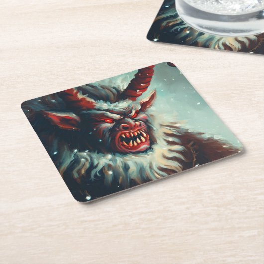 WeihnachtsKrampus 3 Rechteckiger Pappuntersetzer (angewinkelt)