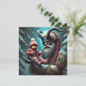 WeihnachtsKrampus Feiertagskarte (Stehend Vorderseite)