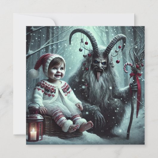 WeihnachtsKrampus Feiertagskarte (Vorderseite)
