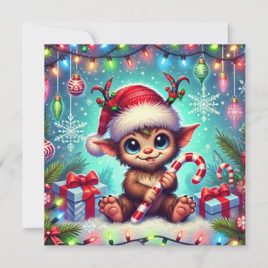 WeihnachtsKrampus Feiertagskarte (Vorderseite)