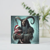 WeihnachtsKrampus Feiertagskarte (Stehend Vorderseite)