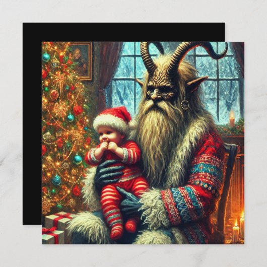 WeihnachtsKrampus Feiertagskarte (Vorne/Hinten)