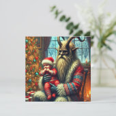 WeihnachtsKrampus Feiertagskarte (Stehend Vorderseite)