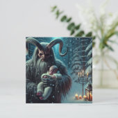 WeihnachtsKrampus Feiertagskarte (Stehend Vorderseite)