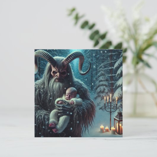 WeihnachtsKrampus Feiertagskarte (Stehend Vorderseite)