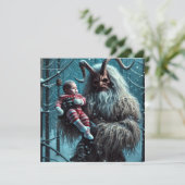 WeihnachtsKrampus Feiertagskarte (Stehend Vorderseite)
