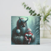WeihnachtsKrampus Feiertagskarte (Stehend Vorderseite)