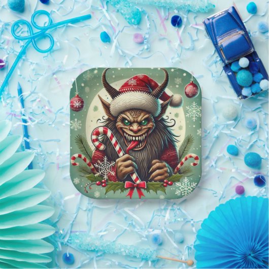 WeihnachtsKrampus Pappteller (Party)