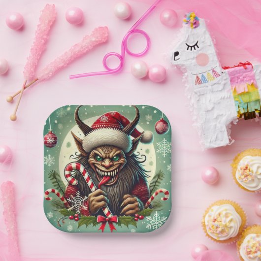 WeihnachtsKrampus Pappteller (Party)