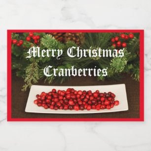 Weihnachtskranbeeren - Food Jar Label Lebensmitteletikett