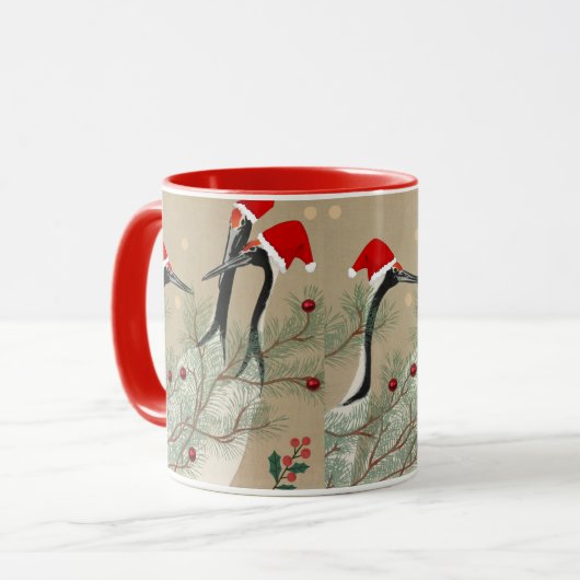 Weihnachtskrane Tasse (Vorderseite Links)
