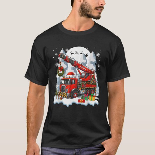 Weihnachtskrane Truck Weihnachtsboxen farbenfroh T-Shirt (Vorderseite)