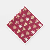 Weihnachtskranke Goldschneeflocken Serviette (Ecke)