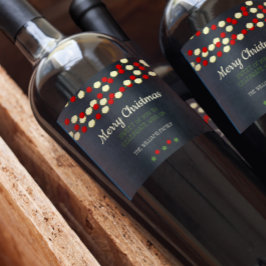 Weihnachtskranke und Popcorn Rustikale Halbpension Weinetikett