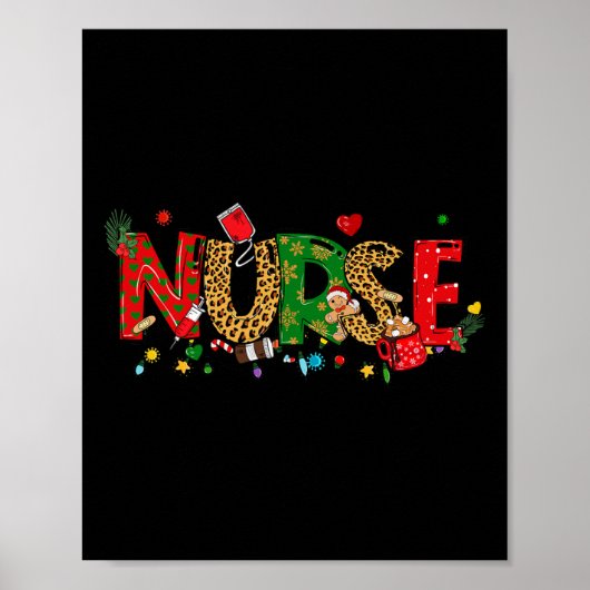 Weihnachtskrankenschwester Coquette Bogen Stethosk Poster (Vorne)