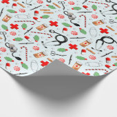 Weihnachtskrankenschwester Geschenkpapier (Ecke)