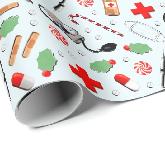 Weihnachtskrankenschwester Geschenkpapier (Rolleneckpunkt)