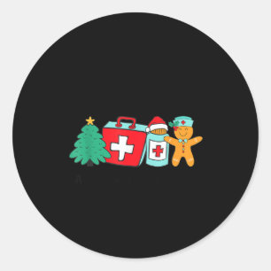 Weihnachtskrankenschwester Haben Sie es mit Eiscre Runder Aufkleber