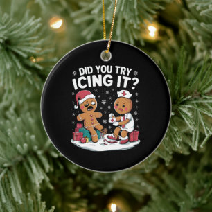 Weihnachtskrankenschwester Haben Sie versucht, es  Keramik Ornament