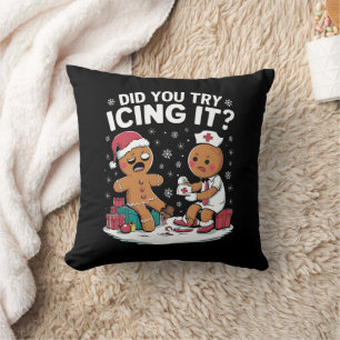 Weihnachtskrankenschwester Haben Sie versucht, es Kissen