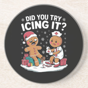 Weihnachtskrankenschwester Hast du versucht, es mi Getränkeuntersetzer
