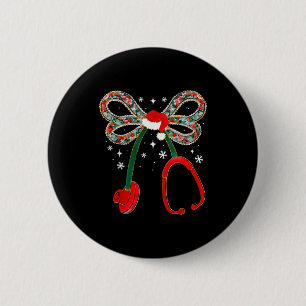 Weihnachtskrankenschwester Kokette Bogen Stethosko Button