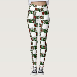 weihnachtskrankenschwester leoparden druck weihnac leggings