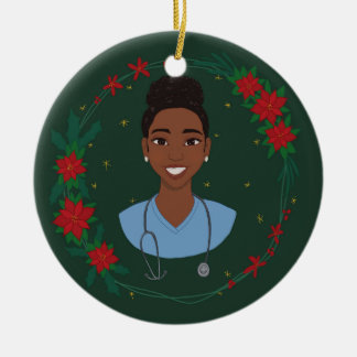 Weihnachtskrankenschwester-Ornament, personalisier Keramik Ornament