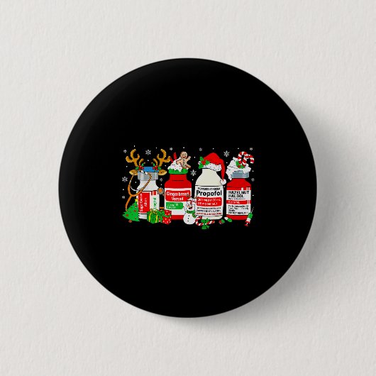 Weihnachtskrankenschwester Pfefferminz-Mocha Profo Button (Vorderseite)