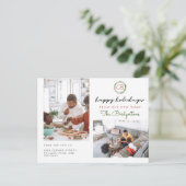 Weihnachtskranz 2 Foto Ankündigungspostkarte (Stehend Vorderseite)