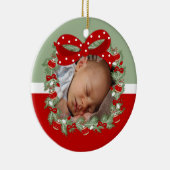 Weihnachtskranz (2 Seiten) Personalisiert Keramikornament (Rechts)